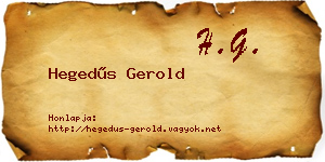 Hegedűs Gerold névjegykártya