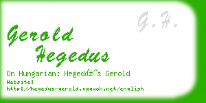 gerold hegedus business card